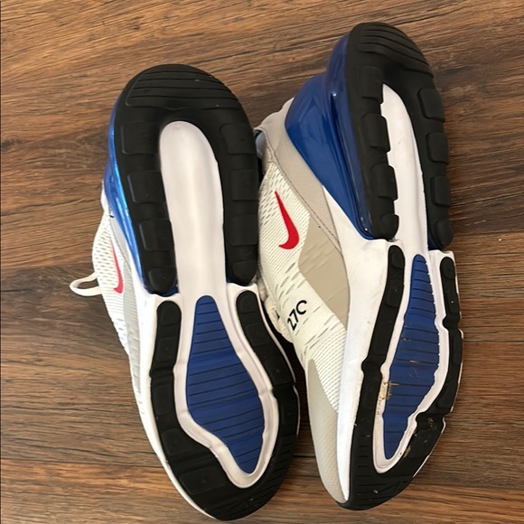 Nike Air Max 270 White with Blue and Red Accents - Picture 5 of 6
